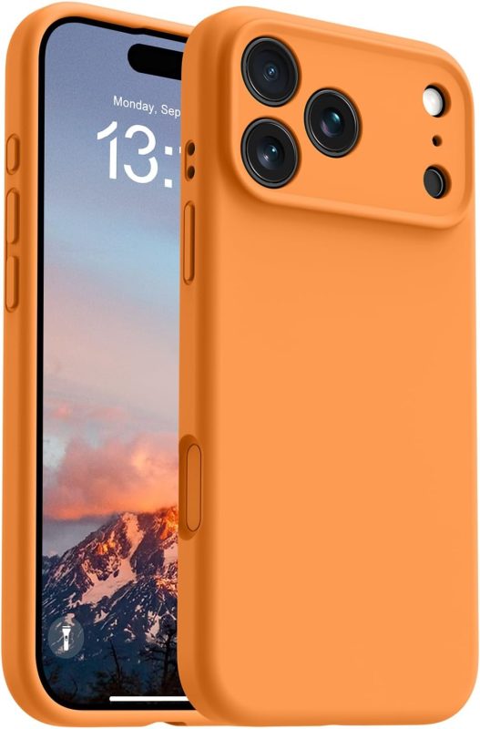 OTOFLY Magnetic for iPhone 17 Pro Max Case,Compatible with Magsafe,Classic Liquid Silicone Mobile Phone Case,Integrated Camera Control Button,Anti-Scratch Microfiber Lining,Orange 5 615UgdsZxJL. AC SL1500