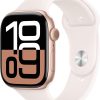 Apple Watch Series 10 GPS + Cellular 46 mm Smartwatch with Rose Gold Aluminium Case with Light Blush Sport Band - M/L. Fitness Tracker, ECG App, Always-On Retina Display, Water Resistant