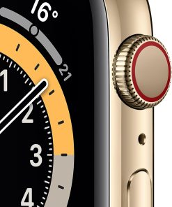 Alternative view of Apple Watch Series 6 (GPS + Cellular, 40mm) - Gold Stainless Steel Case with Deep Navy Sport Band