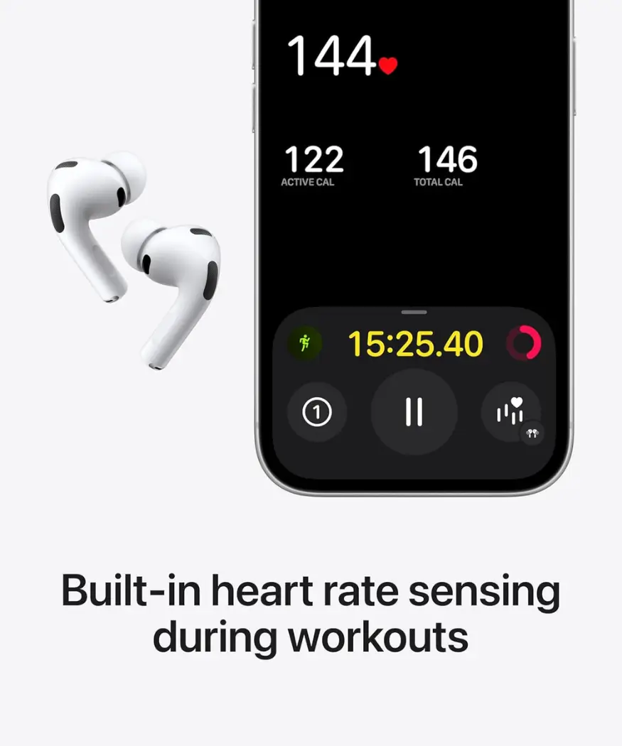 Apple AirPods Pro 3 | Noise Cancellation & Heart Rate Sensing 4 Apple AirPods Pro 3 heart rate sensing feature
