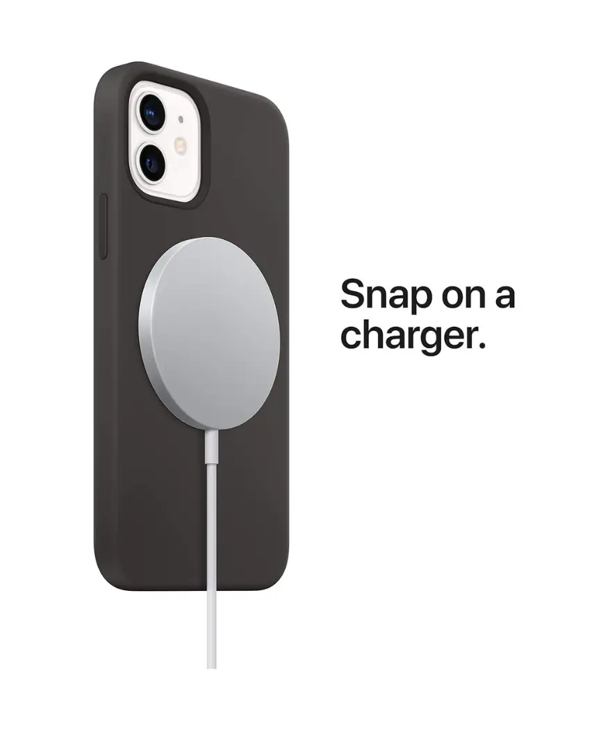 Apple MagSafe Charger | Fast Wireless Charging for iPhone & AirPods 4 Apple MagSafe Charger attached to iPhone