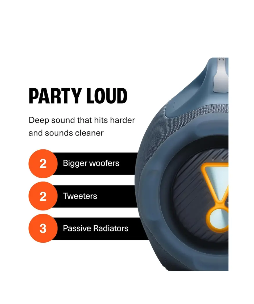 JBL Boombox 4 | 34H Portable Waterproof Speaker with Pro Sound 7 JBL Boombox 4 Bass Boost Feature