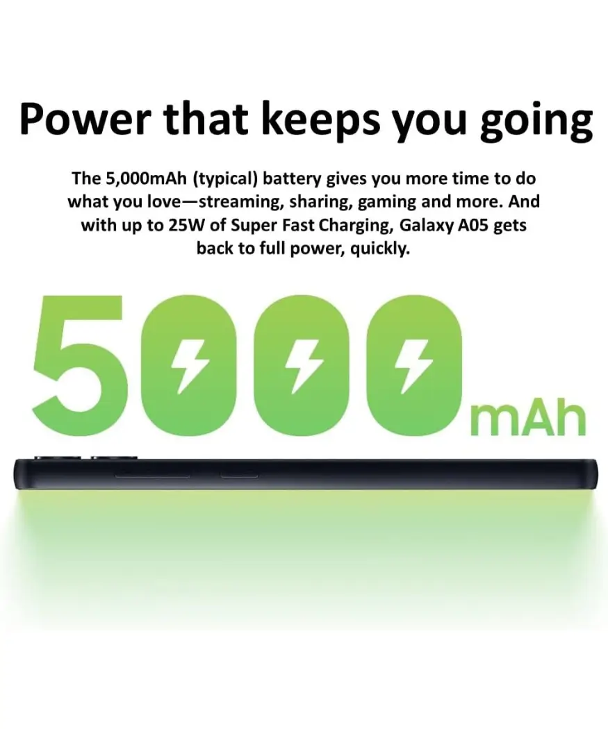 Samsung Galaxy A05 | 50MP Camera & 5000mAh Battery 5 Samsung Galaxy A05 Green - 5000mAh battery phone