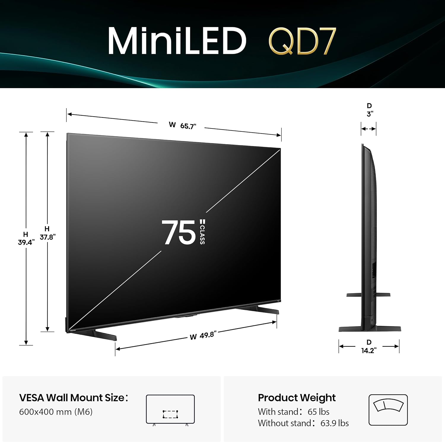 Hisense 75-inch Q7Q QLED 4K UHD Smart Google TV 4 Hisense 75-inch Q7Q QLED 4K UHD Smart Google TV - Image 2
