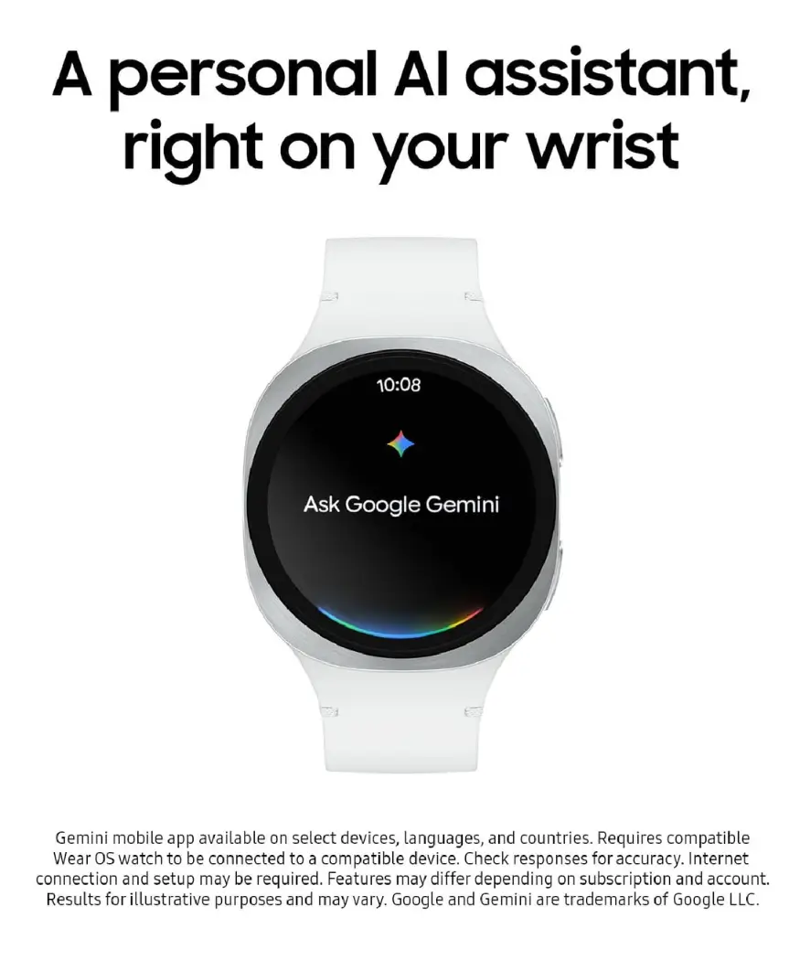 Samsung Galaxy Watch 8 (2025) LTE 40mm/44mm | Galaxy AI Health 6 Galaxy Watch 8 3000-nit Super AMOLED display bright sunlight with AI assistant