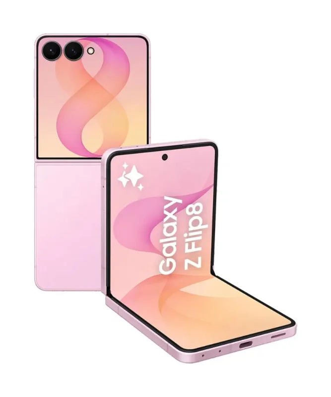 Samsung Galaxy Z Fold8, Fold8 Ultra & Flip8: Specs, Features & Where to Buy in Uganda 6 Samsung Galaxy Z Flip8 Pink unfolded showing 6.9-inch display - Dondolo Shop Kampala