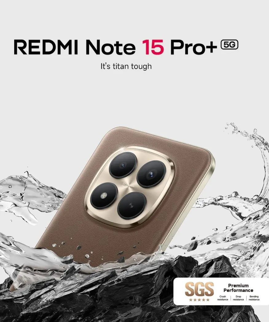 Xiaomi Redmi Note 15 Pro+ 5G | 200MP Camera & 6500mAh Battery 6 Redmi Note 15 Pro+ 5G IP68 water resistance demonstration