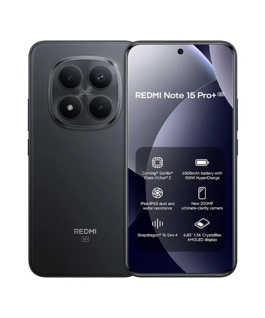 Xiaomi Redmi Note 15 Pro+ 5G | 200MP Camera & 6500mAh Battery 4 Xiaomi Redmi Note 15 Pro+ 5G Black - Dondolo Shop Kampala