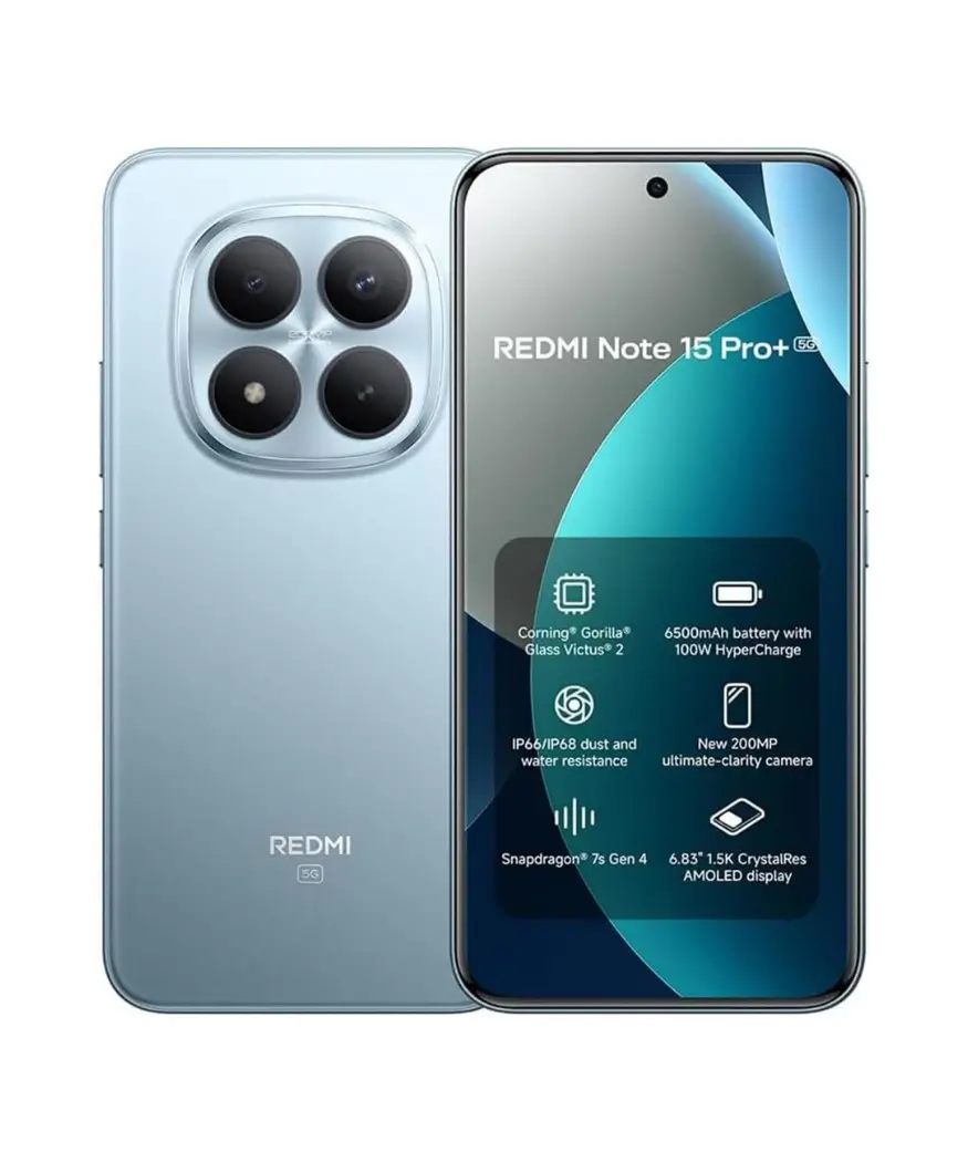 Xiaomi Redmi Note 15 Pro+ 5G | 200MP Camera & 6500mAh Battery 3 Xiaomi Redmi Note 15 Pro+ Glacier Blue colour - Dondolo Shop Kampala